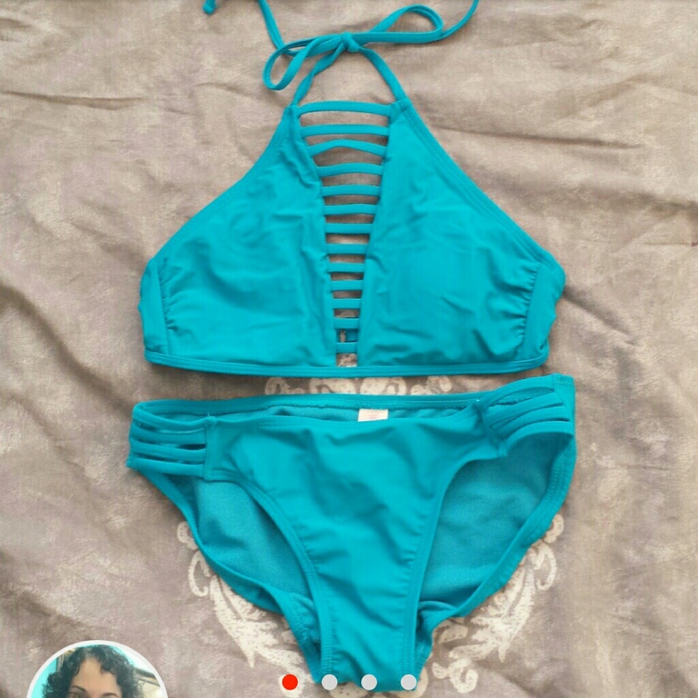 Blue Strappy Bikini size Small
